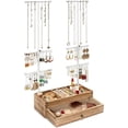 thumbnail image 1 of Sfugno Jewelry Organizer Stand, Wood Jewelry Drawer Storage Box with Double Rods and 6 Tier Jewelry Tree Stand Holder for Necklaces Bracelet Earring Ring Display, 1 of 6