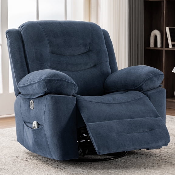 Sfxingyou Large Power Swivel Rocker Recliner with Massage and Heat, USB Port,Overstuffed Electric Rocking Chairs Living Room