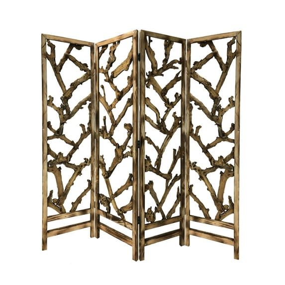 Sg-367A 7Ft 4 Panel Mulbery Alpine Screen Room Divider