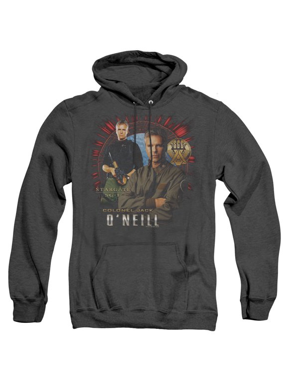 Sg1 Jack Oneill Adult Heather Hoodie Sweatshirt Black