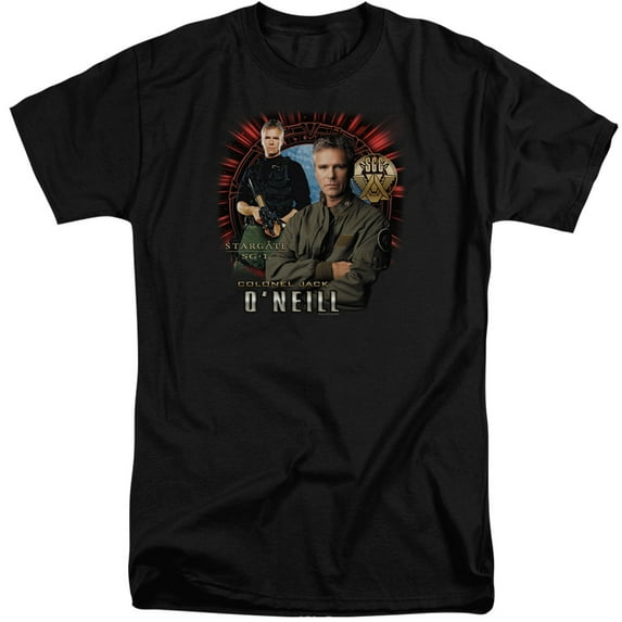 Sg1 Jack Oneill Adult Tall T-Shirt Black