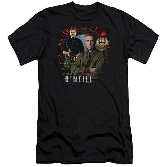 Sg1 Jack Oneill Premium Adult Slim Fit 30/1 T-Shirt Black