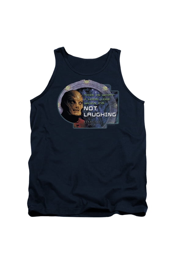 Sg1 Not Laughing Adult Tank Top Navy