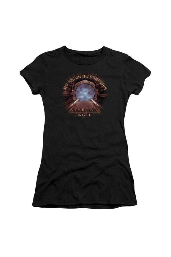 Sg1 Other Side Junior Women's T-Shirt Sheer Black