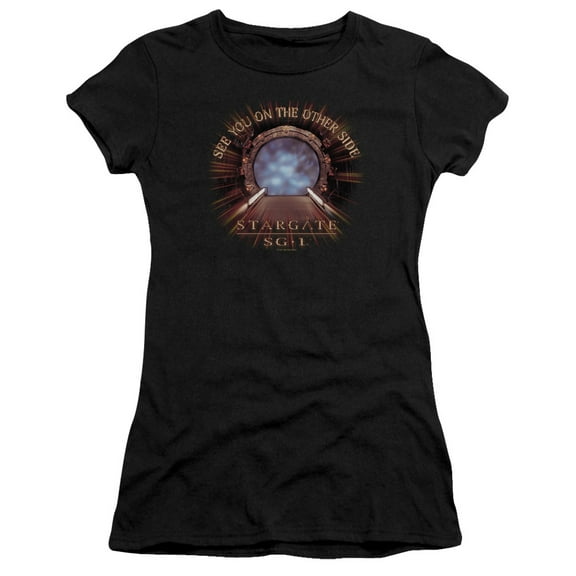 Sg1 Other Side Junior Women's T-Shirt Sheer Black