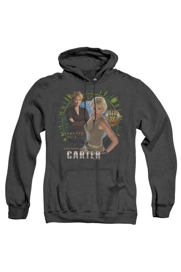 Sg1 Samantha Carter Adult Heather Hoodie Sweatshirt Black