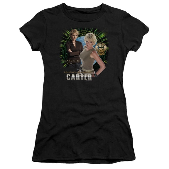 Sg1 Samantha Carter Junior Women's T-Shirt Sheer Black