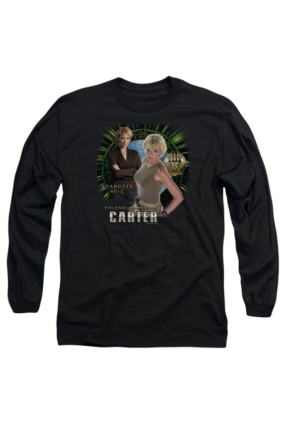 Sg1 Samantha Carter Long Sleeve Adult 18/1 T-Shirt Black