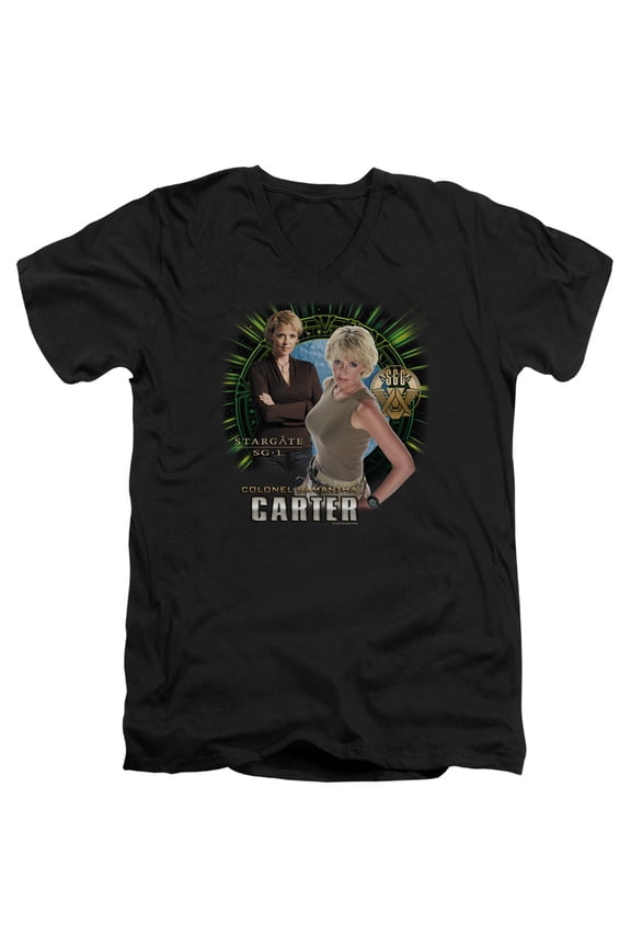 Sg1 - Samantha Carter - Slim Fit V Neck Shirt - Large