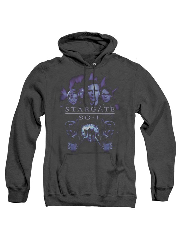Sg1 Sg1 Stargate Command Adult Heather Hoodie Sweatshirt Black