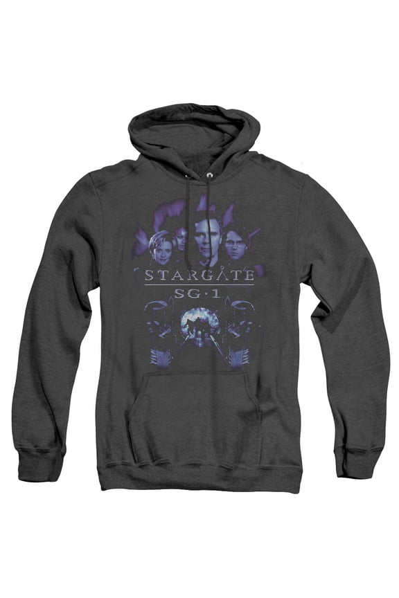 Sg1 Sg1 Stargate Command Adult Heather Hoodie Sweatshirt Black