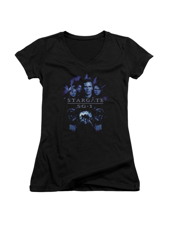 Sg1 Sg1 Stargate Command Junior Women's V-Neck T-Shirt Black