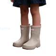 thumbnail image 1 of SgJHXb Kids Rain Boots, Girls Waterproof Rain Boots with Easy-on,Beige,Sizes 8.5 Toddler, 1 of 5