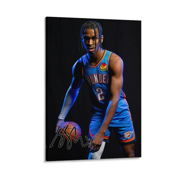 Sga Shai Gilgeous Alexander Signed Posters Picture Print Wall Art Poster Painting Canvas Posters Artworks Gift Room Aesthetic 08x12inch(20x30cm)
