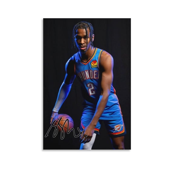 Sga Shai Gilgeous Alexander Signed Posters Room Aesthetic Poster Print Art Wall Painting Canvas Posters Gifts Modern Bedroom Decor 20x30inch(50x75cm)