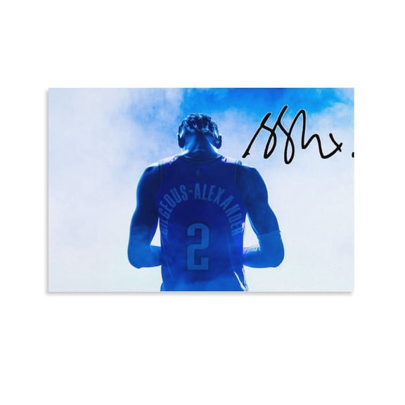 Sga Shai Gilgeous-alexander Signed Posters Art Painting On Canvas Wall Art Poster Scroll Picture Print Living Room Walls Decor Home Posters 08x12inch(20x30cm)