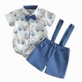 thumbnail image 1 of Sgkm Baby Boy Easter Outfit Toddler Easter Truck Outfit Button Down Shirt Romper with Suspender Shorts 2 Piece Kids Clothes, 1 of 8