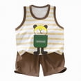 thumbnail image 1 of Sgkm Baby Boy Outfits Graphic Boys Sleeveless Vest Set T Shirt Vest and Shorts Outfits Stylish Newborn Boy Clothes, 1 of 5