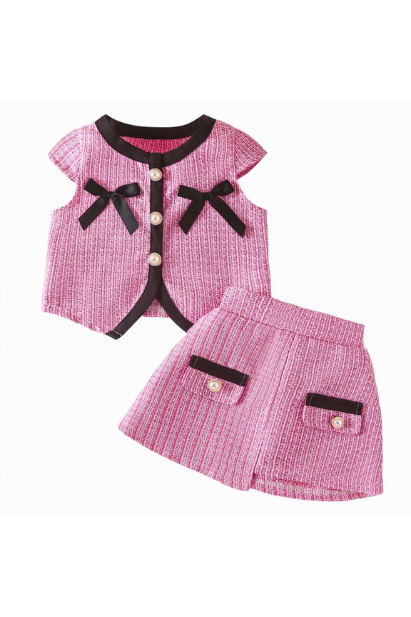 Baby Outfits Girl Print Cropped Shirts Jacket Skirt Set Tea Party Suits Elegant 2 Piece Outfits Outer Wear