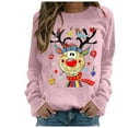thumbnail image 1 of Sgkm Crewneck Sweatshirts Women Casual Long Sleeve Graphic Tee Shirts Pullover Tops for Women L Pink, 1 of 7