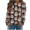 thumbnail image 1 of Sgkm Fashion Womens Tops Christmas Graphic O Neck Oversized Sweatshirt Vibrant Tops for Women Trendy S Dark Gray, 1 of 6