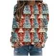 thumbnail image 1 of Sgkm Fashion Womens Tops Christmas Graphic O Neck Oversized Sweatshirt Vibrant Tops for Women Trendy XL Red, 1 of 6