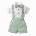 thumbnail image 1 of Sgkm First Birthday Outfit Boy Shirt Tops Shorts with Tie Birthday Reeper Short Pants Set Toddler Boy Clothes, 1 of 7