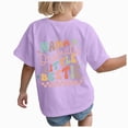 thumbnail image 1 of Sgkm Girls Graphic Tops Short Sleeved Print Cute Comfortable Top Plus Size Summer Clothes Light Purple 11-12 Years, 1 of 6