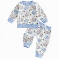 thumbnail image 1 of Sgkm Infant Girl Outfits 4t Girl Easter Clothes Easter Egg Print Sweatshirt and Carrot Sweatpant Toddler Baby Graphic Outfit, 1 of 7