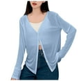 thumbnail image 1 of Sgkm Long Cardigans for Women Lightweight Summer V Neck Cardigan Women Spring Thin Sunscreen Jacket Loose Lazy Style Blue L, 1 of 5