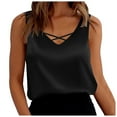 thumbnail image 1 of Sgkm Summer Tops For Women Basic Casual V Neck Vest Top With Cross Chest, 1 of 4