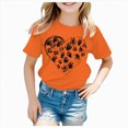 thumbnail image 1 of Sgkm Teen Girl Shirts Kids Print Short Sleeve Tee Crewneck Plus Size Shirts Basic Top for Summer Orange 3-4 Years, 1 of 6