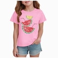 thumbnail image 1 of Sgkm Teen Girl Shirts Short Sleeved Little Girl Print Graphic Tee Cute Summer Watermelon Print Crewneck Pink 2-3 Years, 1 of 4
