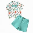 thumbnail image 1 of Sgkm Toddler Boy Easter Outfit Trendy Shorts Set Baby Boy Easter Egg Rabbit Theme Button Short Sleeve Summer Clothing, 1 of 6