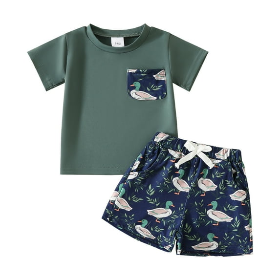 Sgkm Toddler Boy Outfits Cute 12 Month Boy Clothes Western Casual Short Set Color Block Raglan Sleeve Baby Outfits