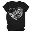 thumbnail image 1 of Sgkm Womens Tops Heart Printed Workout Tops Outdoor Graphic Tee Oversized Cropped Tshirts for Women S, 1 of 4