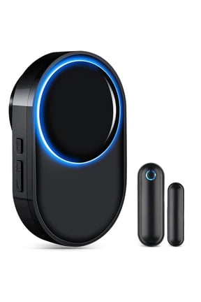 Wireless Door Sensor Door Entry Chime, Door Open Alert with 600ft Range LED Indicators Receivers + Sensors Wireless Door Alarm,58 Ringtones Black