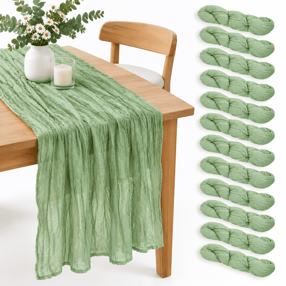 Sgreen Cheesecloth Table Runners 12 Pack Summer Boho - Walmart.com