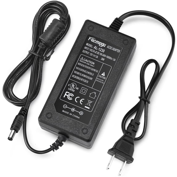 Sguanglin 12V 3A Power Adapter 36W, 100-240V AC to DC 12 Volt Power Supply Desktop Charger with 5.5x2.5mm Plug for LED Strip CCTV 3D Printer
