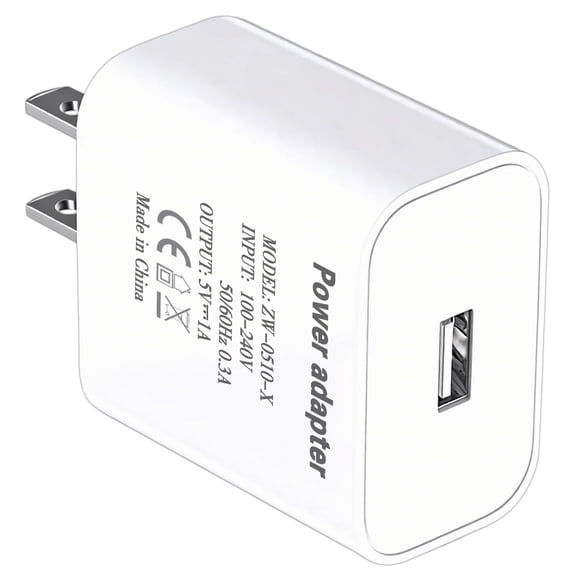 Sguanglin 5V 1A Power Adapter USB Charging Block 5W Wall Charger, 5 Volt 1000mA Power Supply Single USB-A Port Plug for Small Electronics Routers Cameras Speakers White