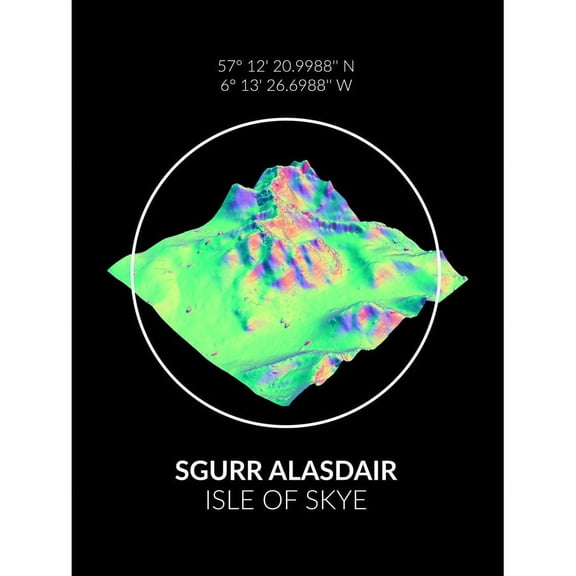 Sgurr Alasdair Skye Mountain Topography Scotland Art Print