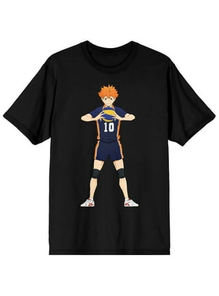 Anime haikyuu hinata shoyo impressão t-shirts karasuno voleibol clube t  masculino 100% algodão oversized