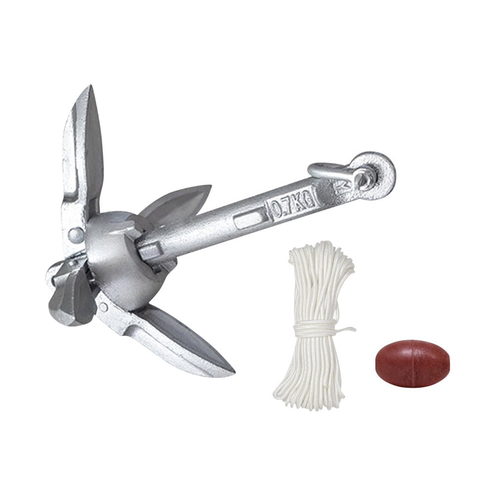 ShYlai 0.7/1.5KG Grapnel Anchor Folding Kayak Anchor with 65ft Marine Rope and Buoy Marine