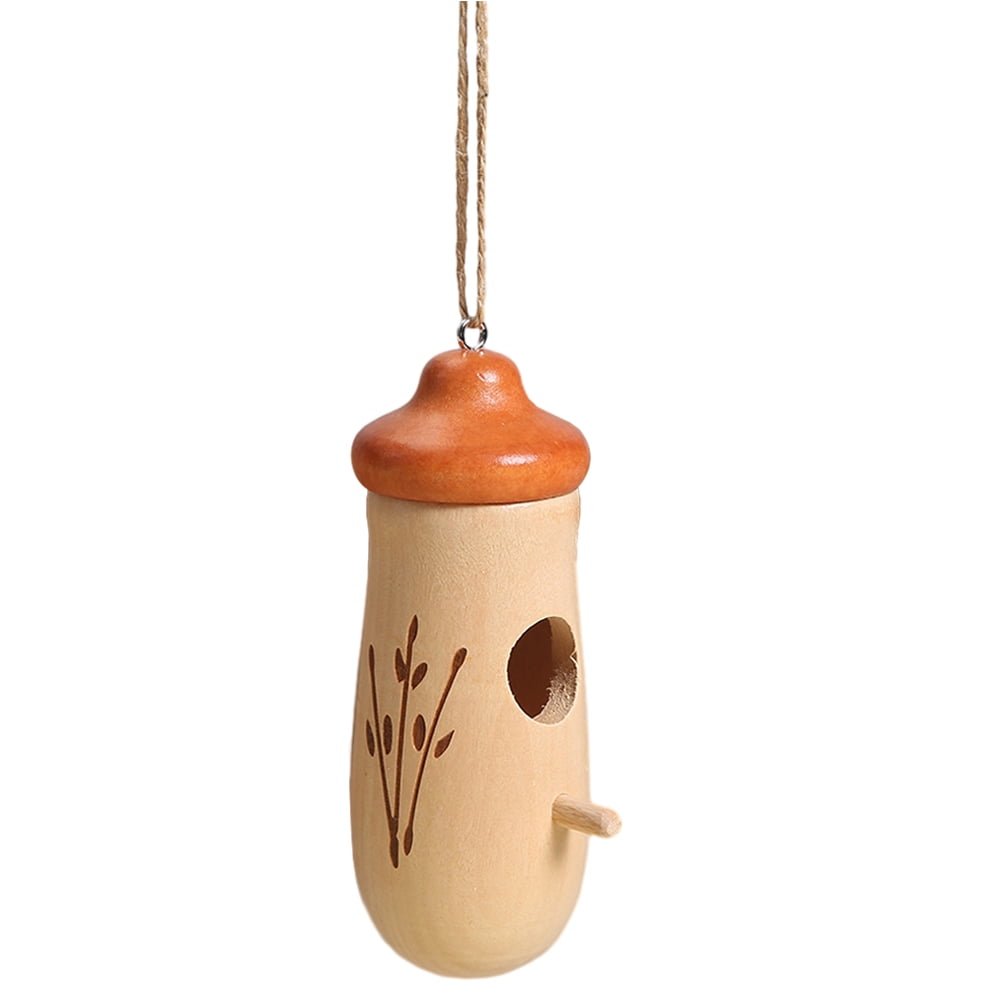 ShYlai Wooden Hummingbird Finch Houses Natural Mini Bird Nests Cage