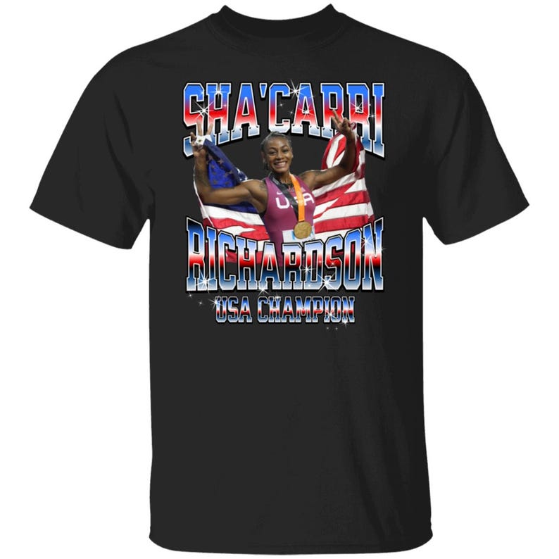 Sha'Carri Richardson 2024 Olympic Gold Champion TShirt Celebrate Her