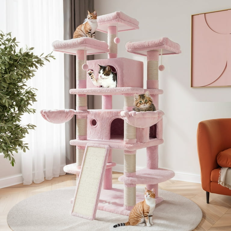 Sha CERLIN Multi Level Large Cat Tree with A Plush Covering