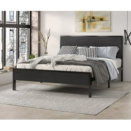 DHP Gisel Modern Metal Platform Bed with Headboard and Underbed Storage Space King White Walmart