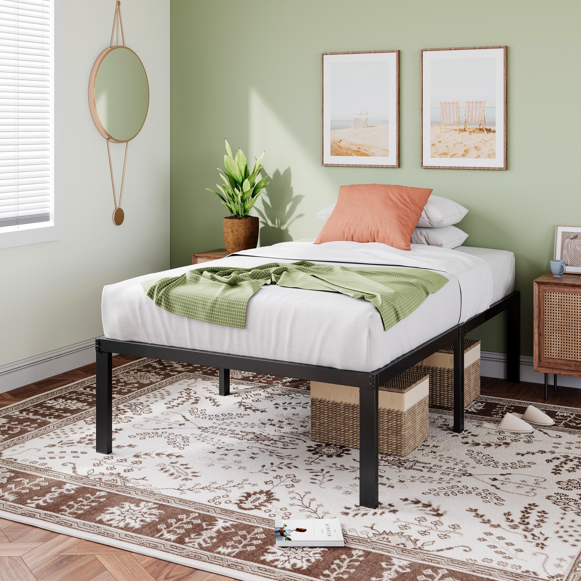 Best Price Mattress FrameGlen 14 Inch Heavy Duty Metal Platform Bed w