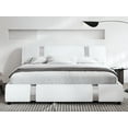 thumbnail image 1 of Sha Cerlin King Size Platform Bed Frame with Delux Iron Pieces Decor and Modern Faux Leather, White, 1 of 8