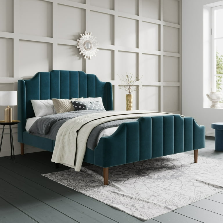 Curved wingback headboard discount